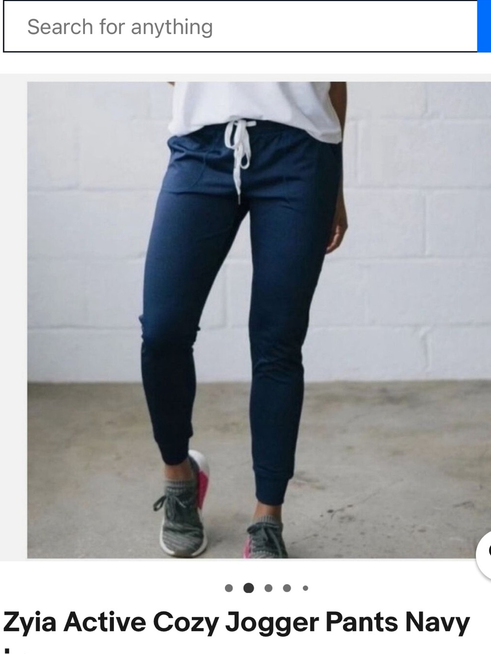 Slim Navy Drawstring Joggers with Cuffed Ankles
